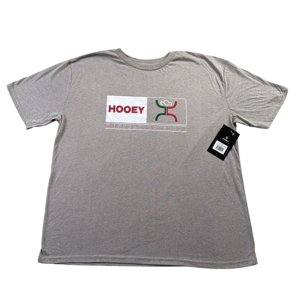 New Hooey Mens Western Original Graphic Tee Heather Grey XL HT1553GY-XL NWT